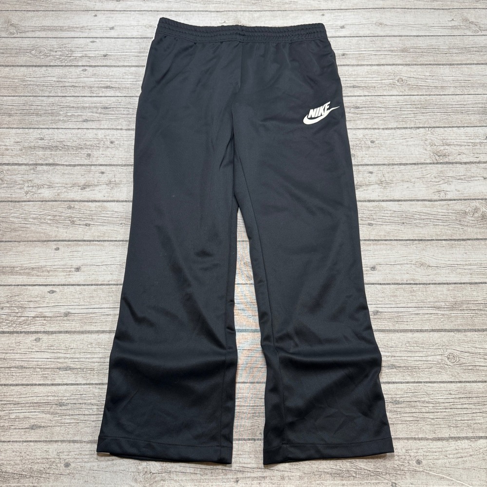 Y2K Nike Track Pants Men's XL Black Straight Leg Swoosh Training Gym Athleisure